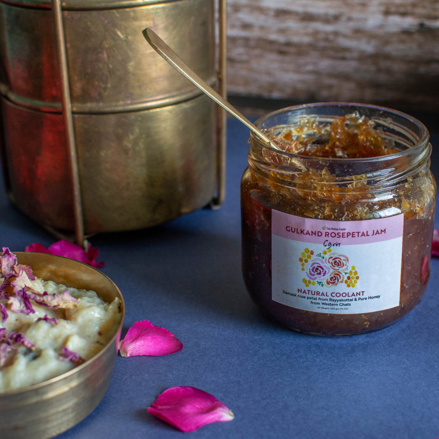 Gulkand Honey Single Origin Unblended Natural Honey 400g - The Divine Foods