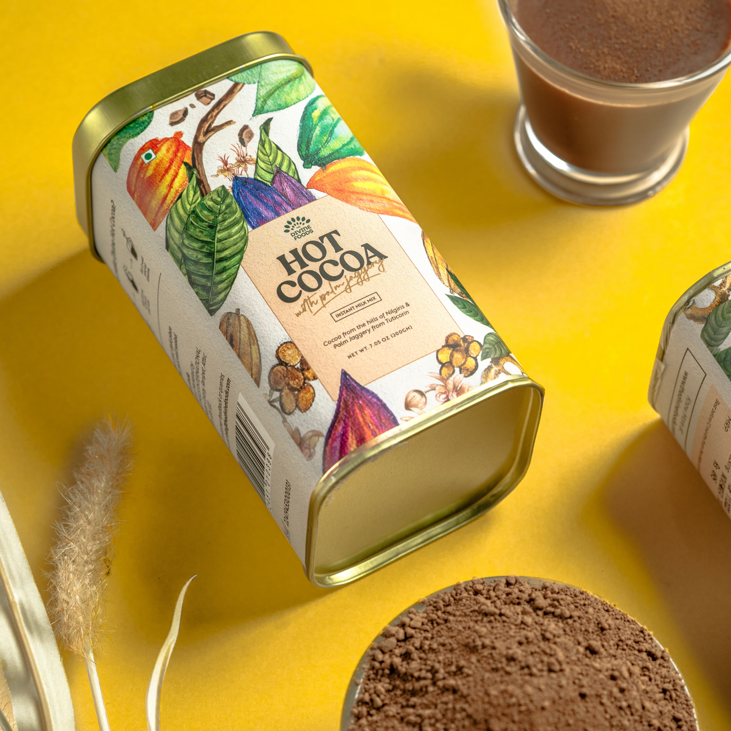 Hot Cocoa (Drinking Chocolate) Instant Mix Made with Palm Jaggery 200g - The Divine Foods