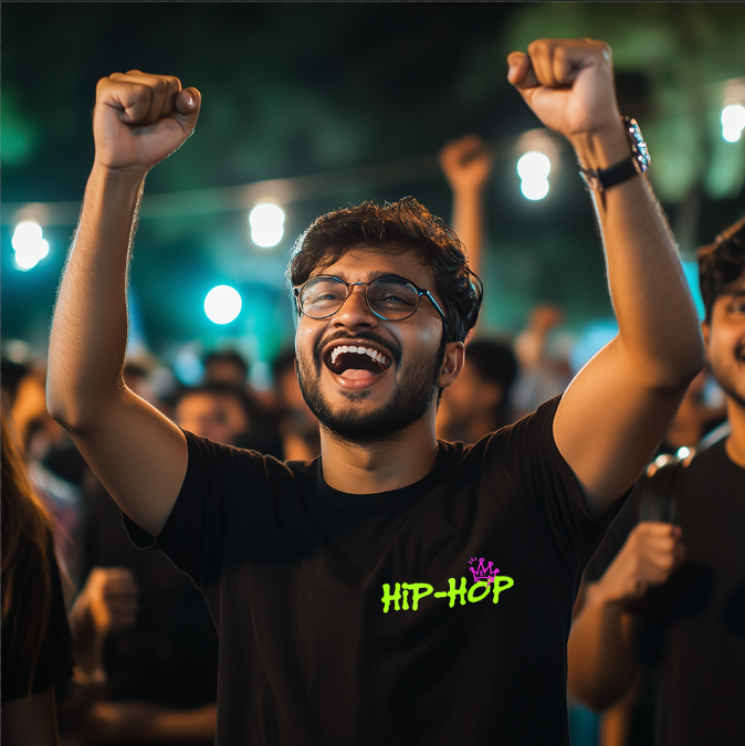 Hip Hop Tamizha Fan T-Shirt (Left Pocket & Back) - Fully Filmy