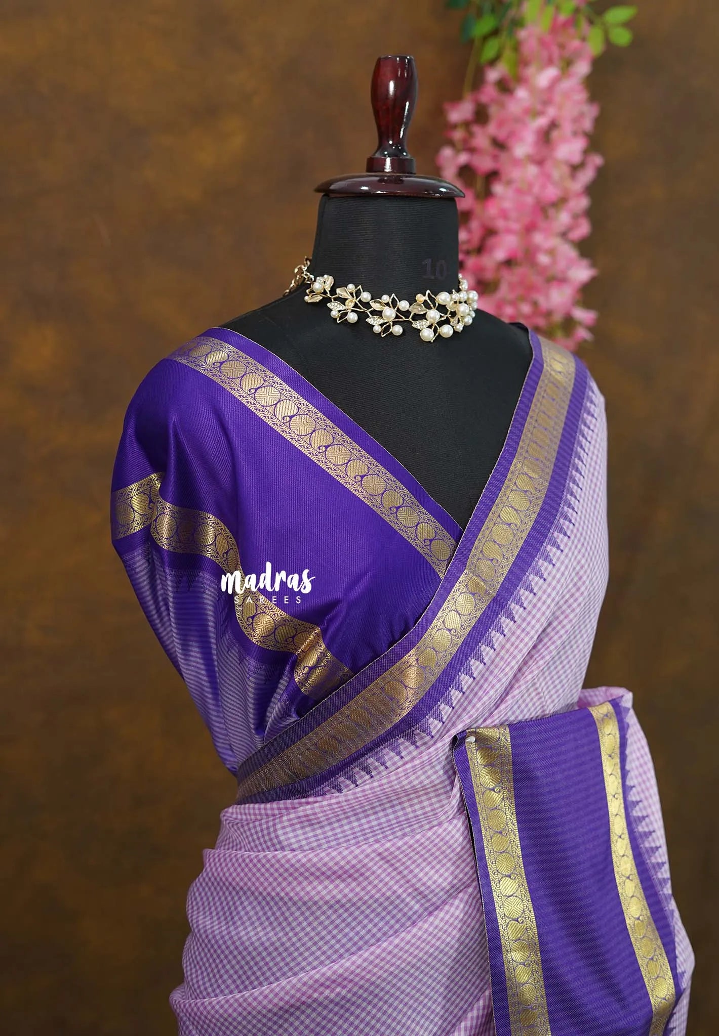 Lilac Pink - Kanimozhi - Soft Silk Vintage Checks with Rettapet Border - Best for Festive Wear - Madras Sarees