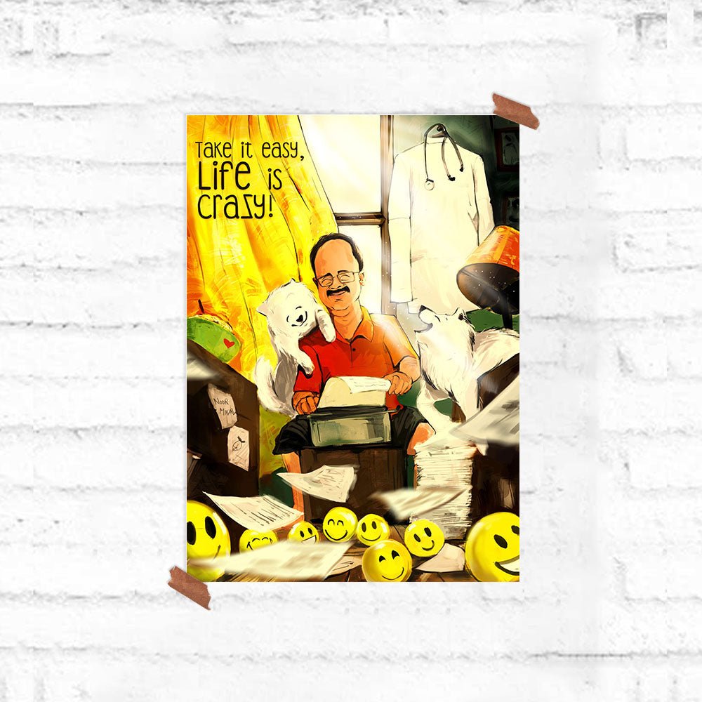 Life is Crazy - Crazy Mohan Tribute Poster - Fully Filmy - MadrascartFully Filmy