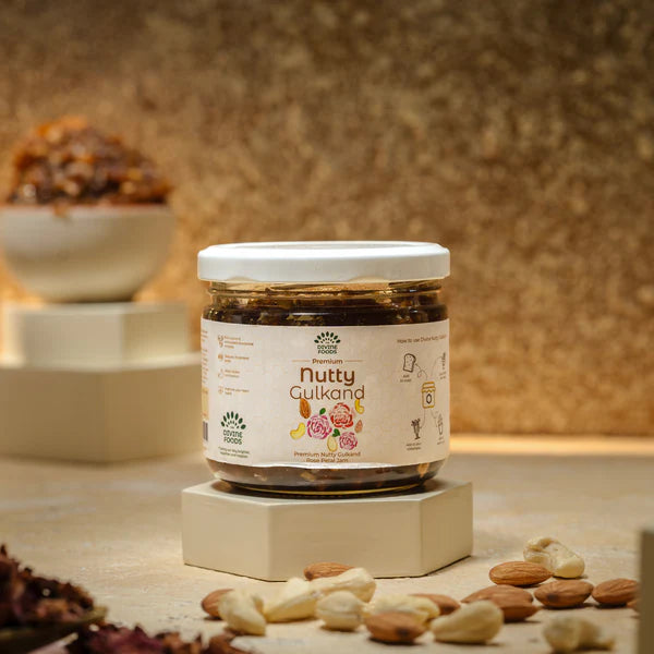 Nutty Gulkand- Crunchy & Healthy Gulkand 400g - The Divine Foods