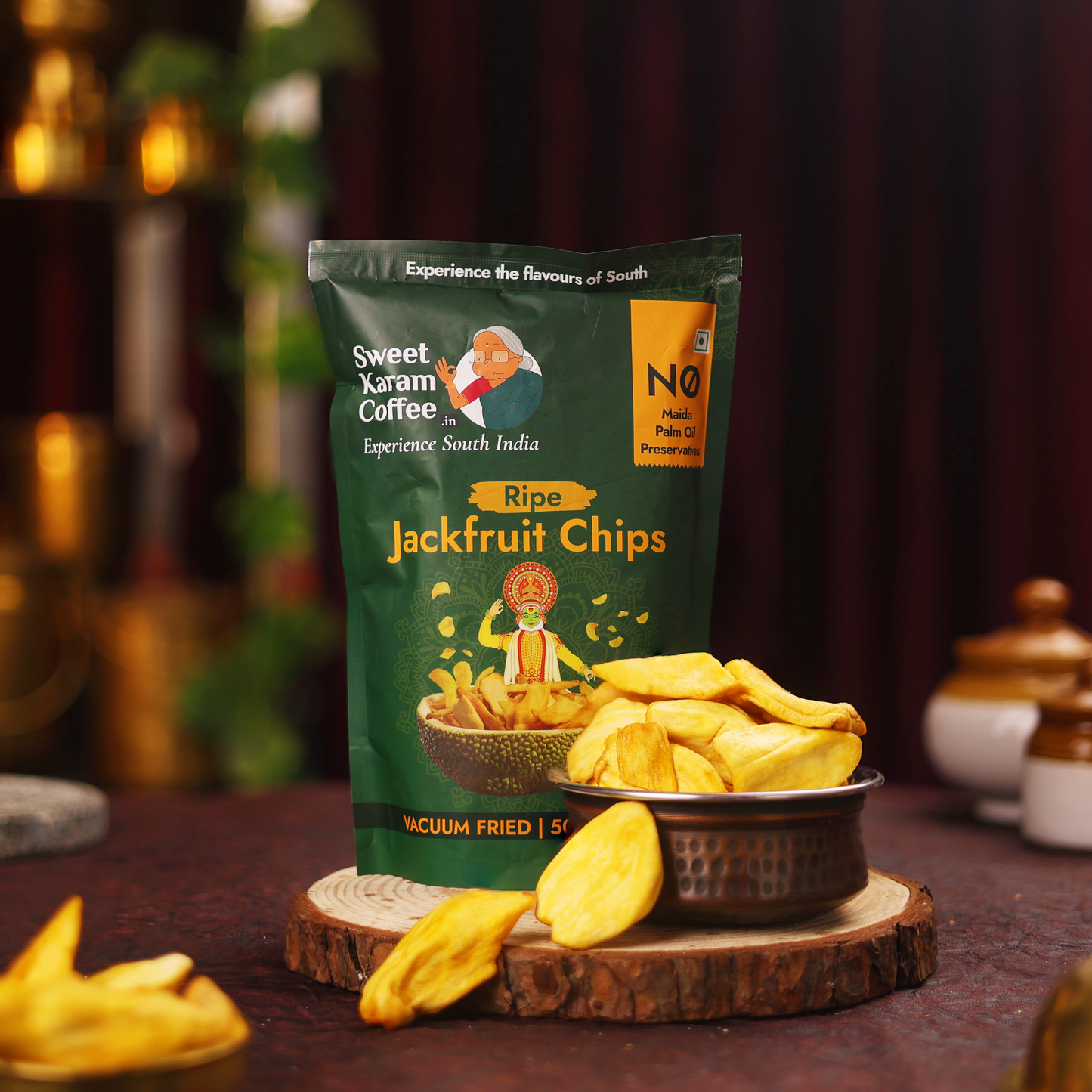 Ripe Jackfruit Chips - Vacuum Fried 50g - Sweet Karam Coffee