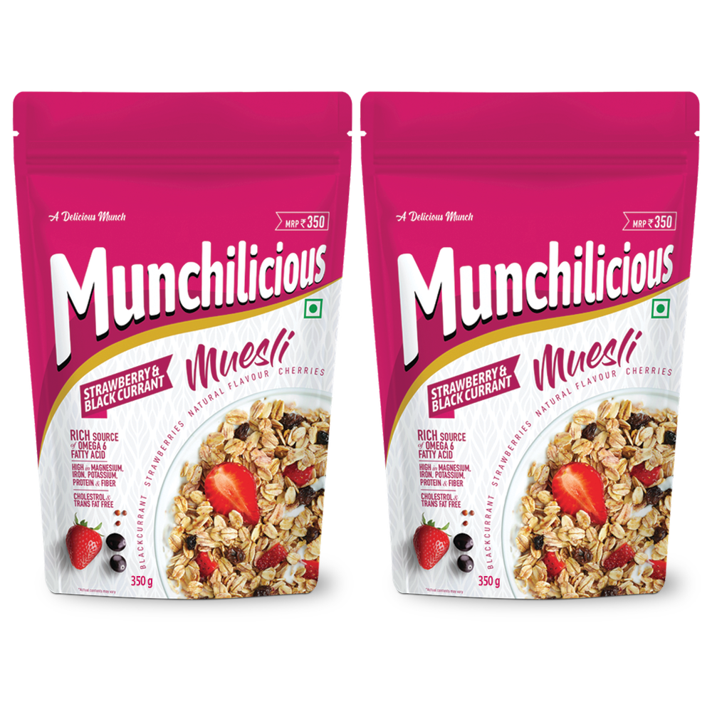 Strawberry & Blackcurrant Muesli - Munchilicious (350gms)