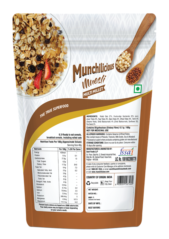 Multi Millet Muesli - Munchilicious (350gms)