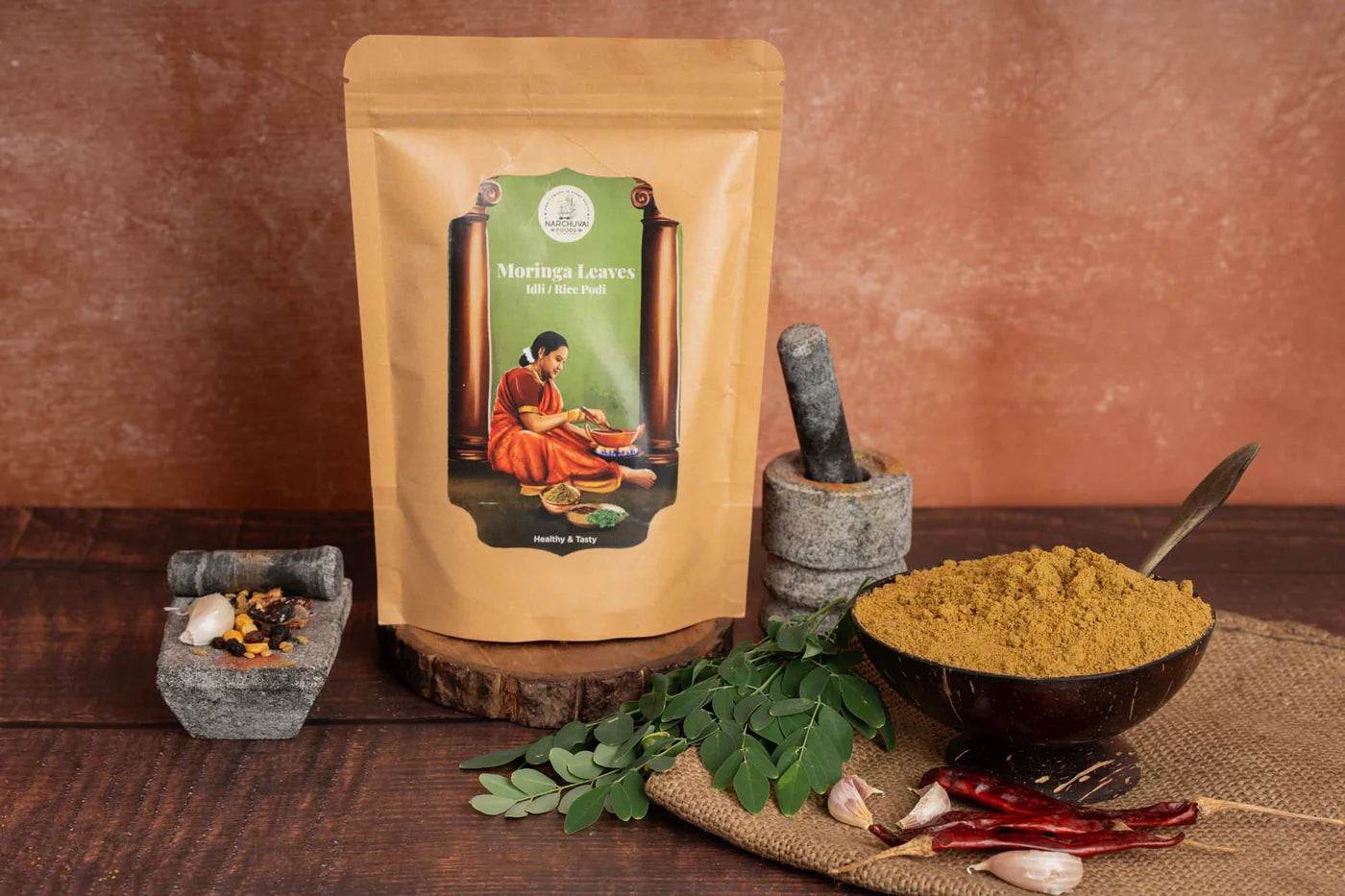 Moringa Leaves Idli / Rice Podi - Narchuvai