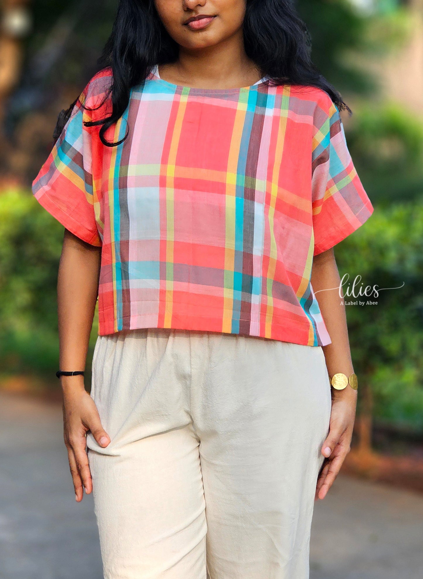 Sunset Checks Tops - Lilies