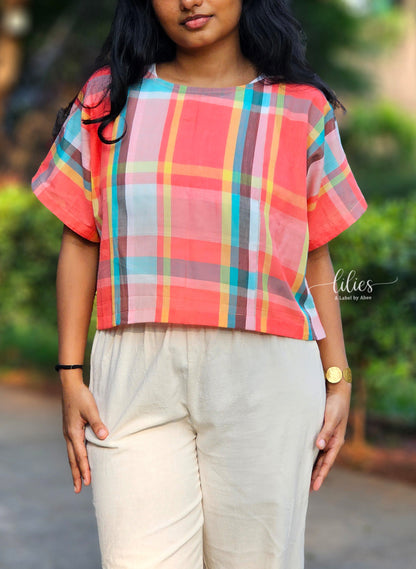Sunset Checks Tops - Lilies