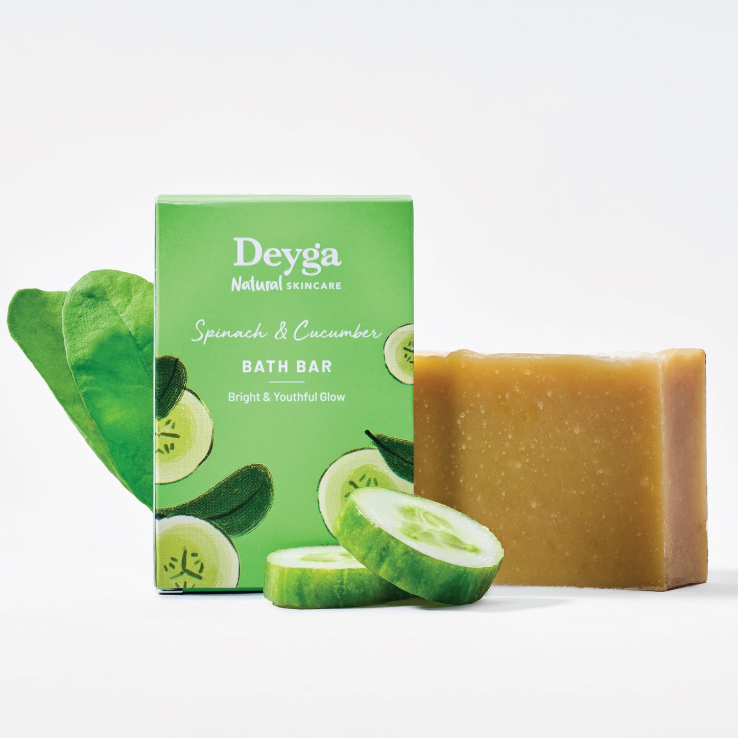 Handmade Organic Soap | Spinach & Cucumber Bath Bar | Minimize Pores | Repairs Dry Skin - Deyga Natural Skincare