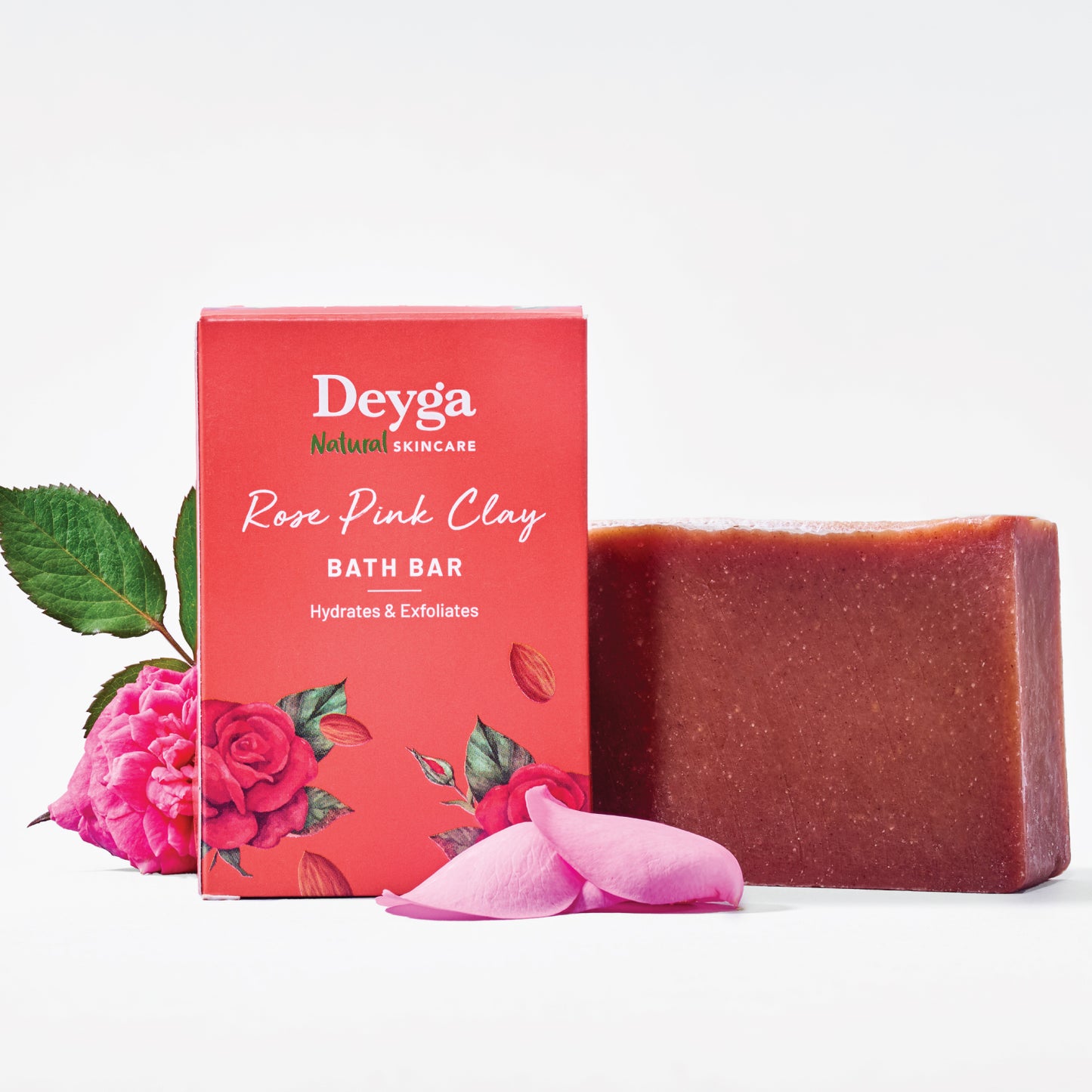 Deyga Rose Pink Clay Bath Bar | Brightens & Softens The Skin | Organic Handmade Soap - Deyga Natural Skincare