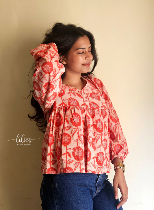 Brick Bloom Top - Lilies