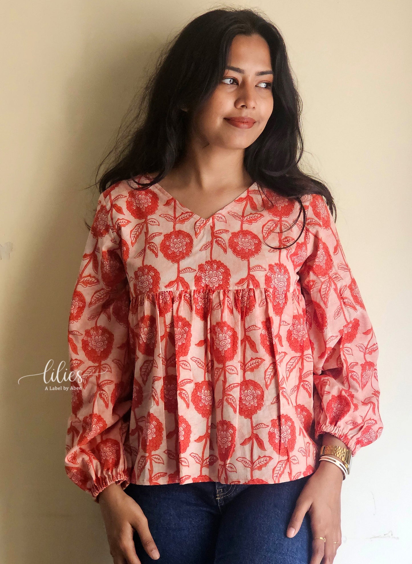 Brick Bloom Top - Lilies