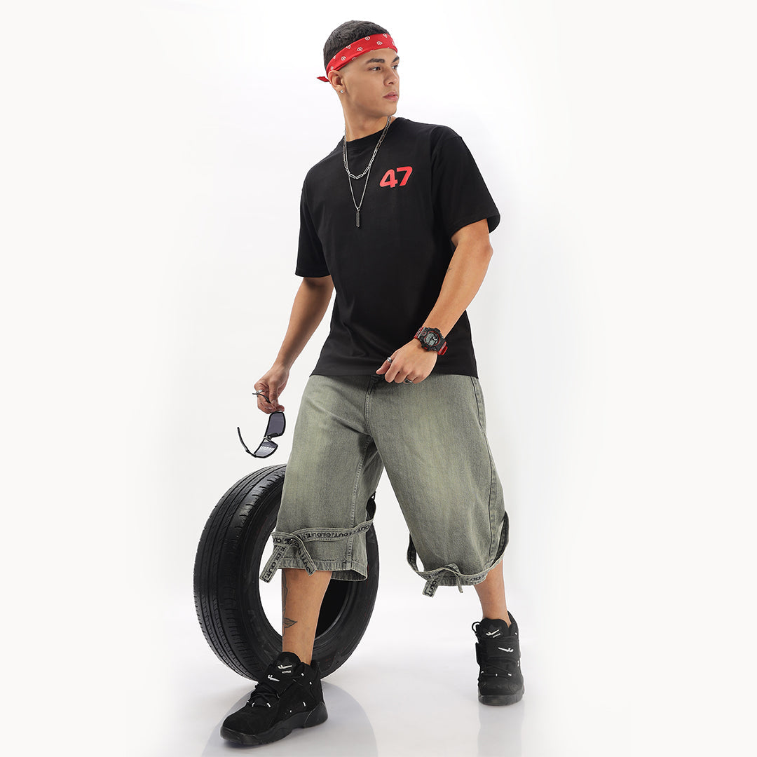 Number 47 | Grand Prix Oversized T-Shirt (Left Pocket & Back) - Fully Filmy