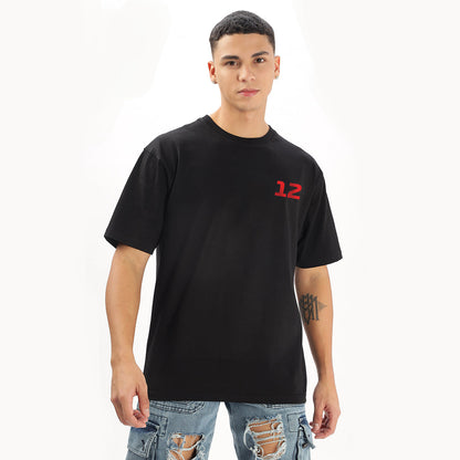 Number 12 | Grand Prix Oversized T-Shirt (Left Pocket & Back) - Fully Filmy
