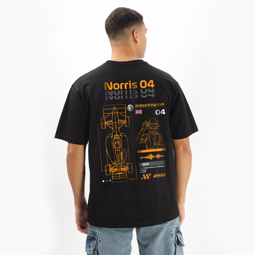 Number 04 | Grand Prix Oversized T-Shirt (Left Pocket & Back) - Fully Filmy