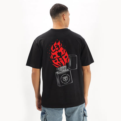 Let It Rip Oversized T-Shirt (Left Pocket & Back) Black Edition - Fully Filmy