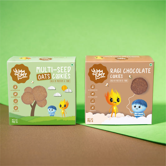 Ragi Choco & Multi-Seed Oats Cookies | Pack of 2 - Yumm Tumz