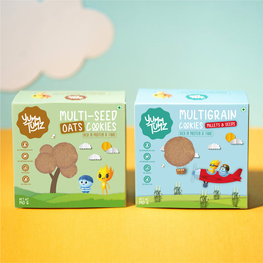 Multigrain Millets and Seeds & Multi-Seed Oats Cookies | Pack of 2 - Yumm Tumz