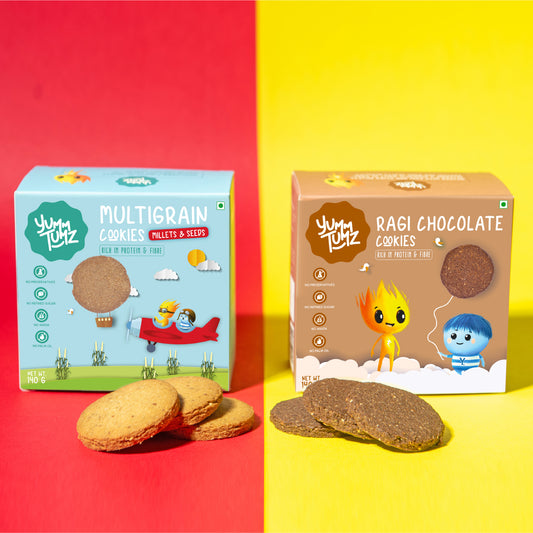 Ragi Choco & Multigrain Millets and Seeds Cookies | Pack of 2 - Yumm Tumz