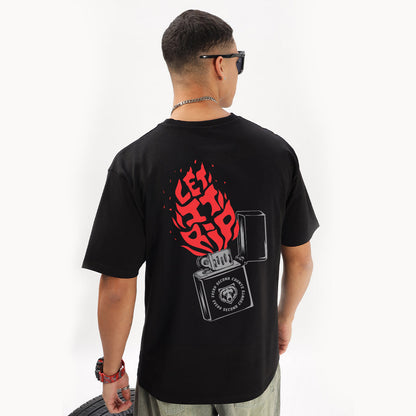 Let It Rip Oversized T-Shirt (Left Pocket & Back) Black Edition - Fully Filmy