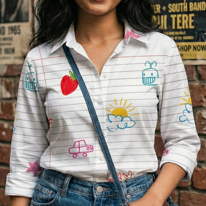 Childhood Canvas Women's Linen Shirt - Fully Filmy