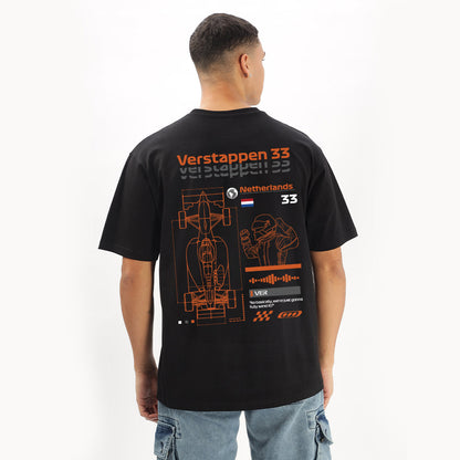 Number 33 | Grand Prix Oversized T-Shirt (Left Pocket & Back) - Fully Filmy