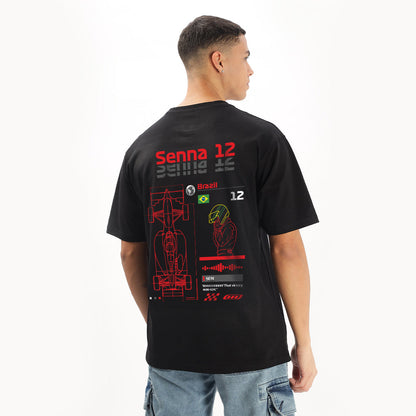 Number 12 | Grand Prix Oversized T-Shirt (Left Pocket & Back) - Fully Filmy
