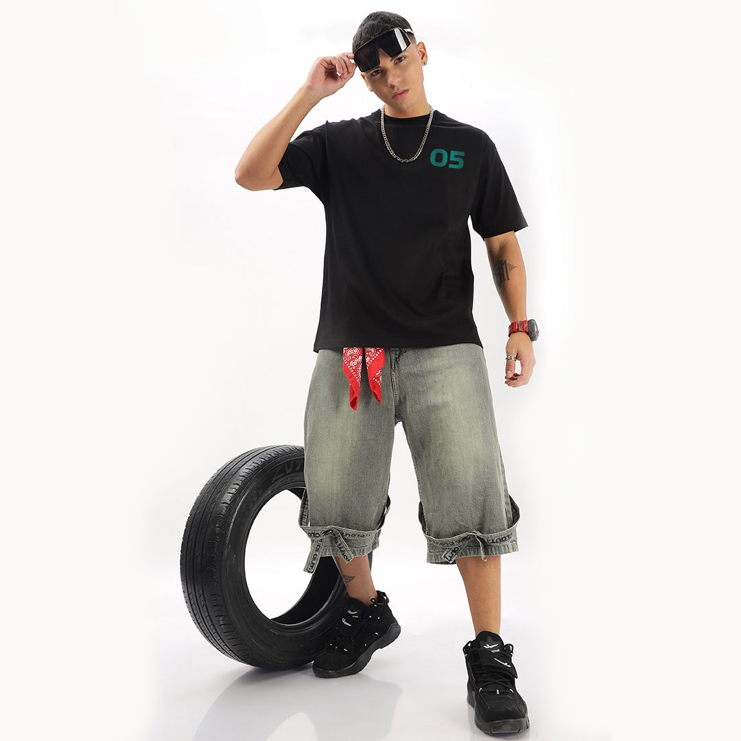 Number 05 | Grand Prix Oversized T-Shirt (Left Pocket & Back) - Fully Filmy
