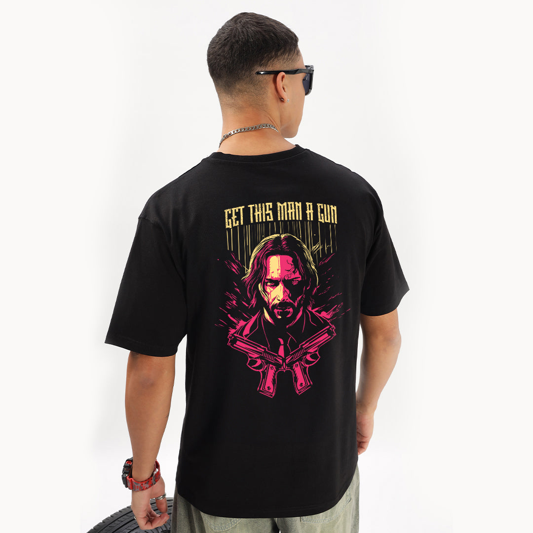 Baba Yaga - John Wick Tribute Oversized (Left Pocket & Back) T-Shirt - Fully Filmy