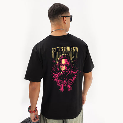 Baba Yaga - John Wick Tribute Oversized (Left Pocket & Back) T-Shirt - Fully Filmy