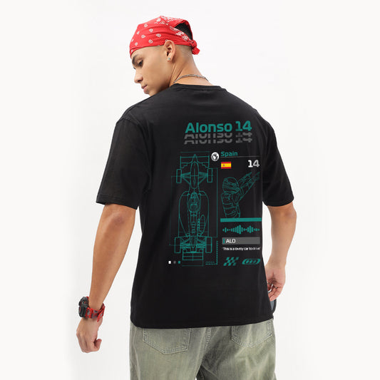 Number 14 | Grand Prix Oversized T-Shirt (Left Pocket & Back) - Fully Filmy