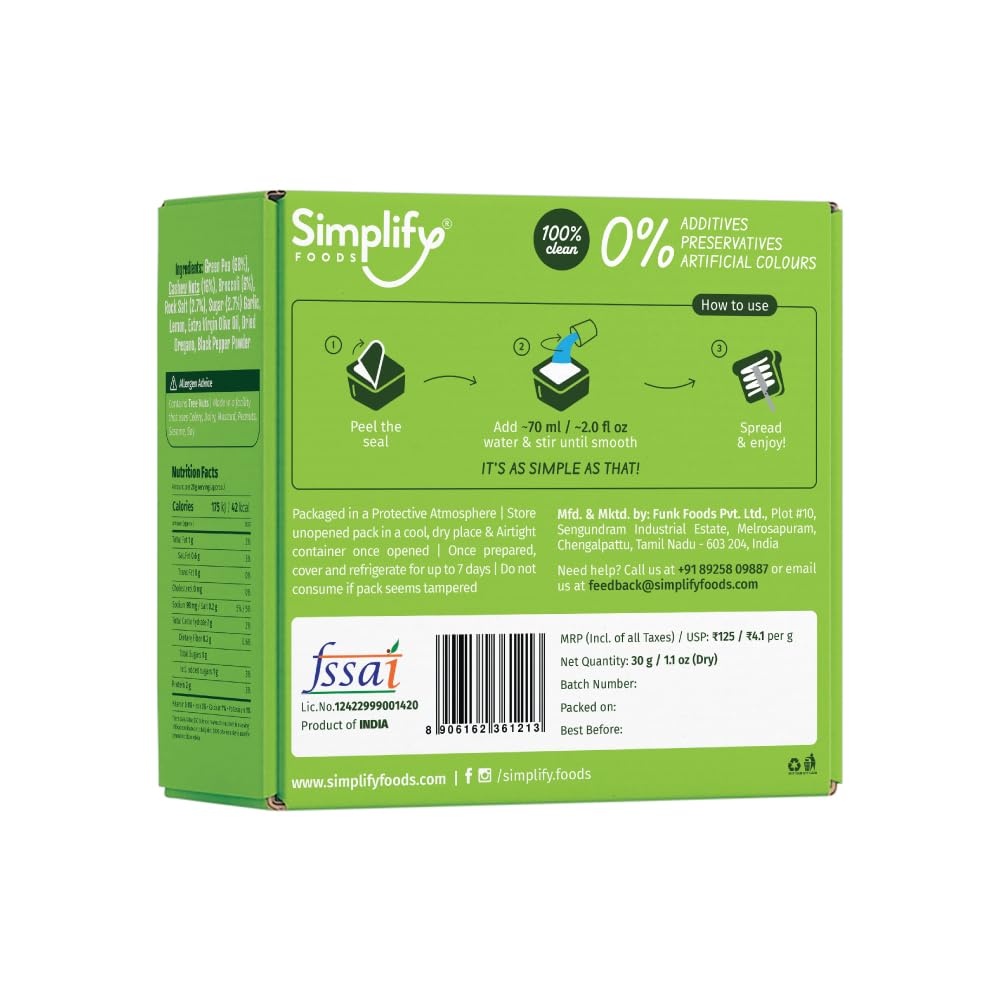 Broccoli & Geen Pea Spread 75g (2Packs) - Simplify