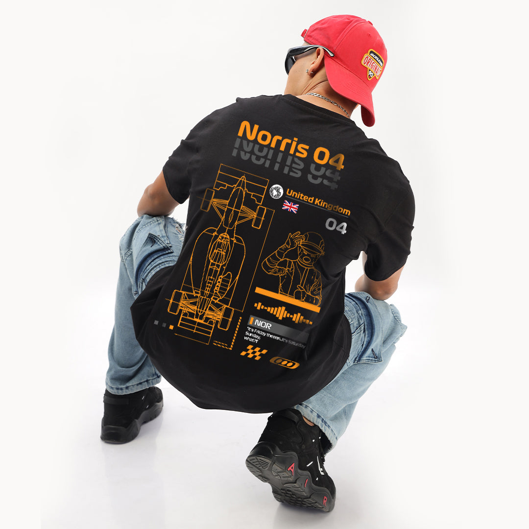 Number 04 | Grand Prix Oversized T-Shirt (Left Pocket & Back) - Fully Filmy