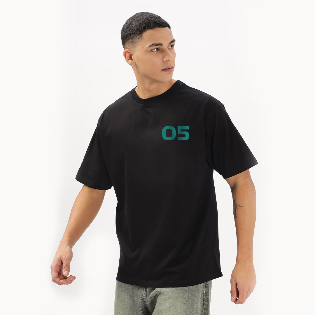 Number 05 | Grand Prix Oversized T-Shirt (Left Pocket & Back) - Fully Filmy