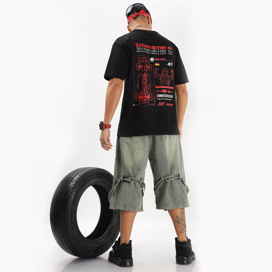 Number 47 | Grand Prix Oversized T-Shirt (Left Pocket & Back) - Fully Filmy