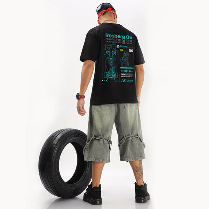 Number 06 | Grand Prix Oversized T-Shirt (Left Pocket & Back) - Fully Filmy