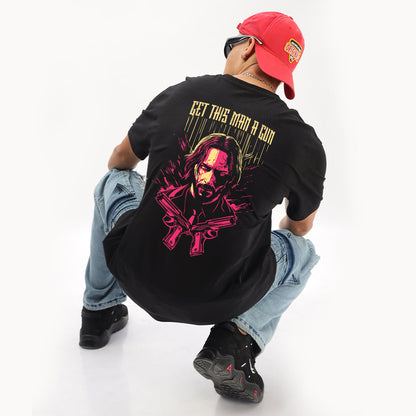 Baba Yaga - John Wick Tribute Oversized (Left Pocket & Back) T-Shirt - Fully Filmy