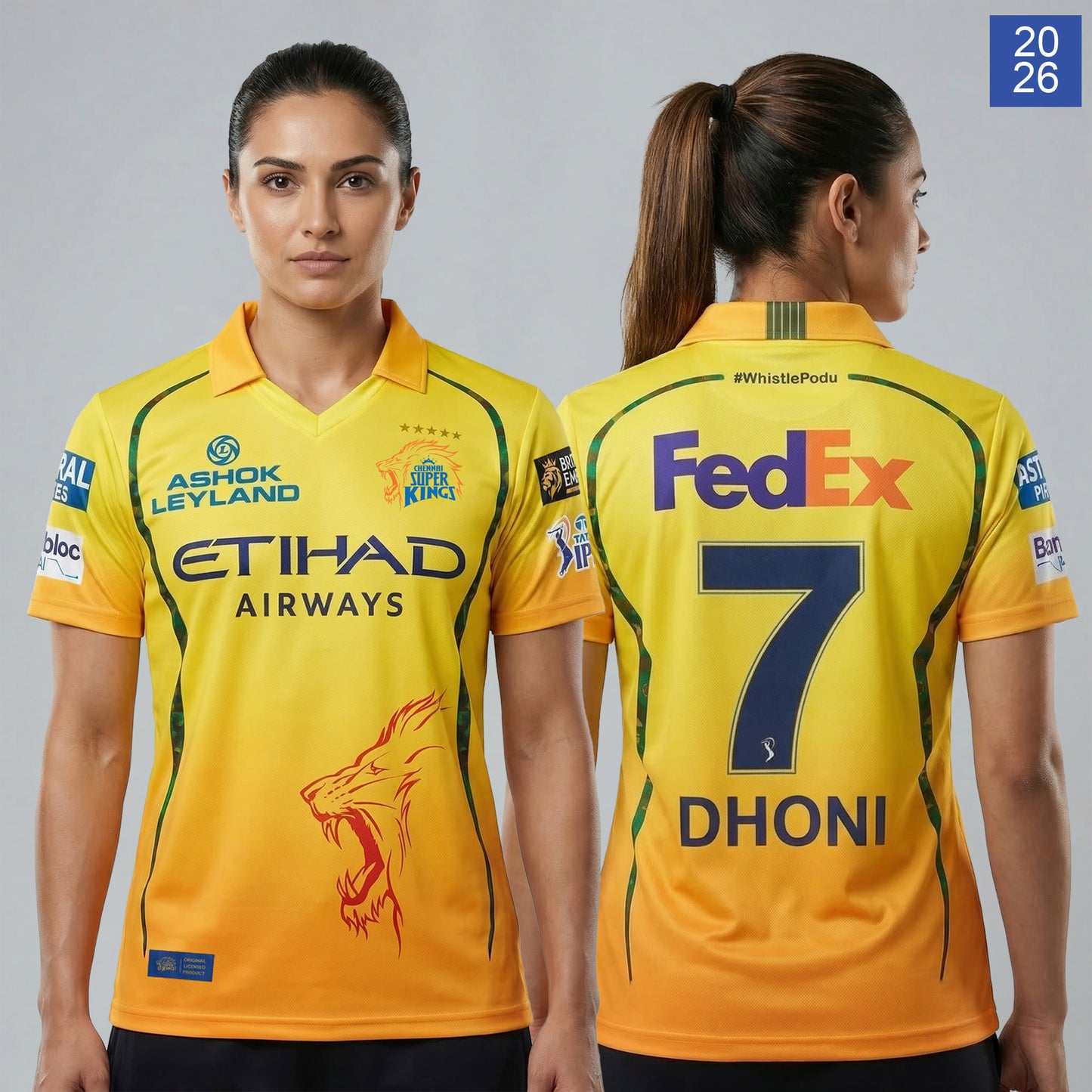 Chennai Super Kings Authentic Fan Jersey 2026 - Dhoni 7 (Half Sleeve) [Pre-Order]