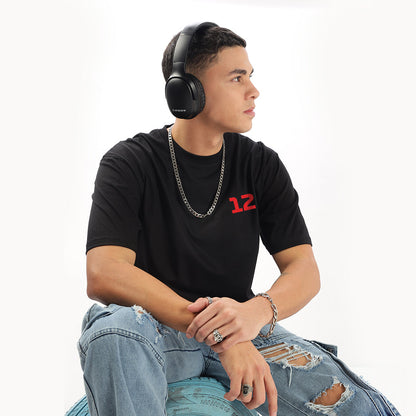 Number 12 | Grand Prix Oversized T-Shirt (Left Pocket & Back) - Fully Filmy