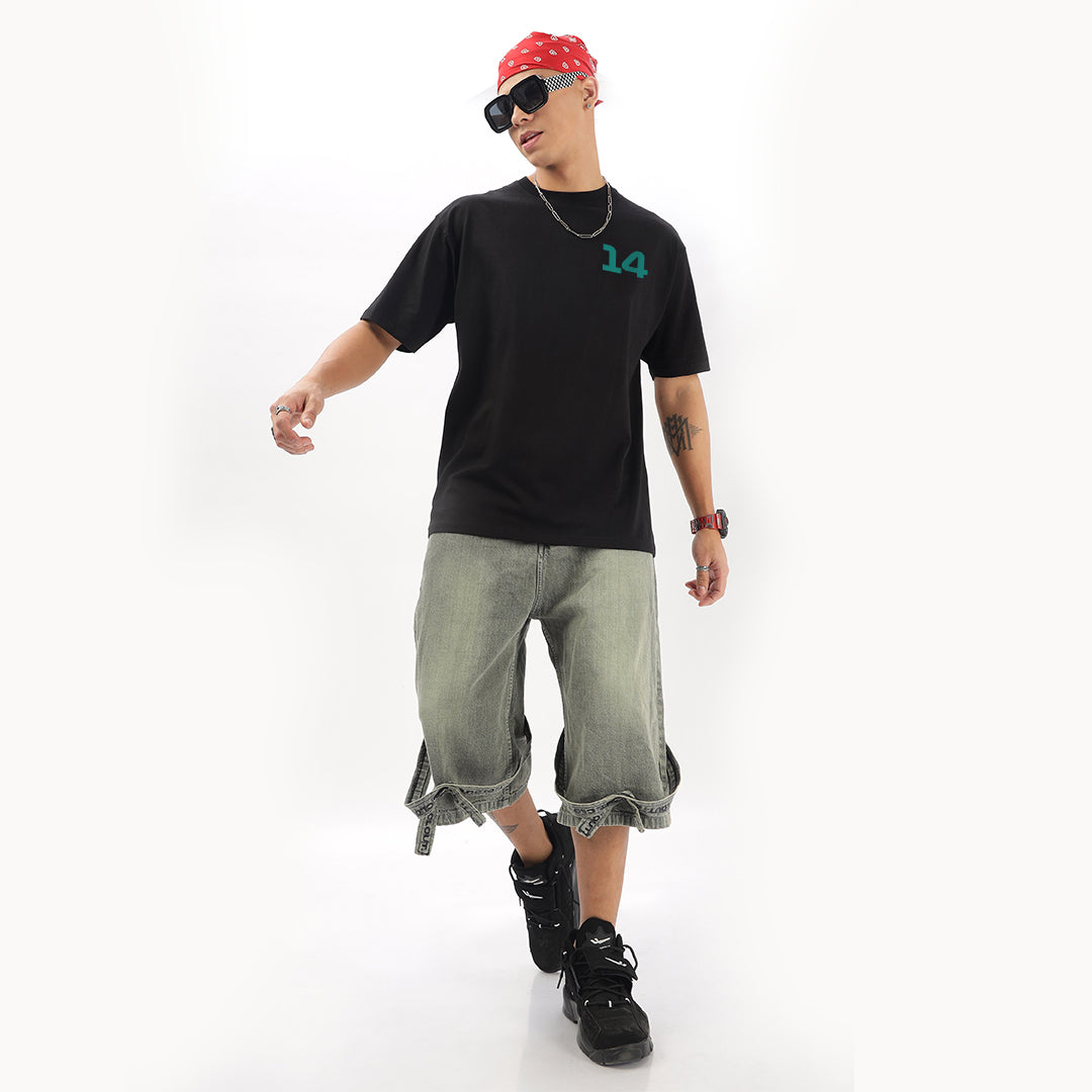 Number 14 | Grand Prix Oversized T-Shirt (Left Pocket & Back) - Fully Filmy