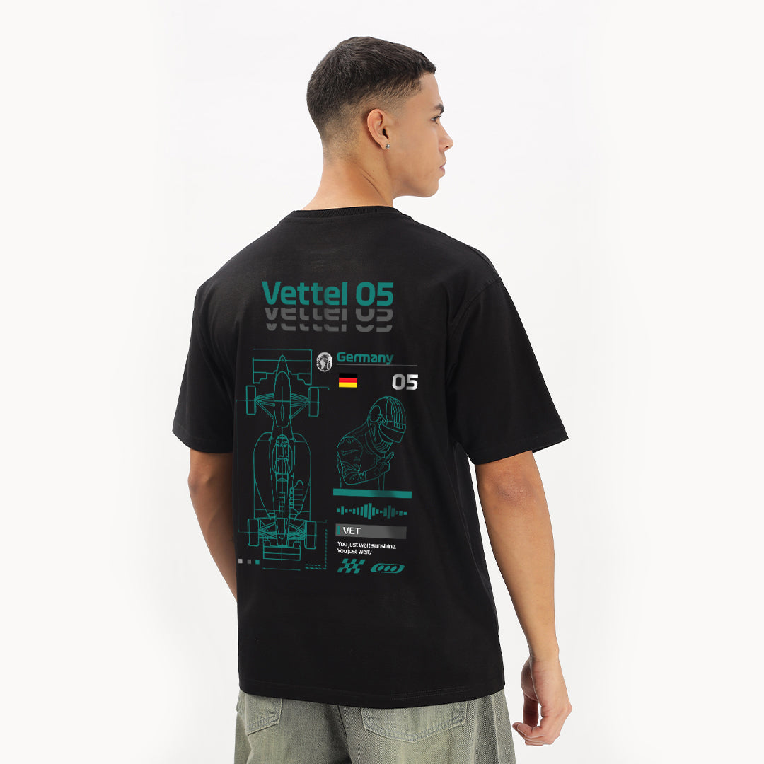 Number 05 | Grand Prix Oversized T-Shirt (Left Pocket & Back) - Fully Filmy