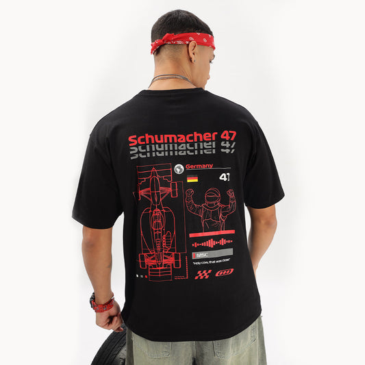 Number 47 | Grand Prix Oversized T-Shirt (Left Pocket & Back) - Fully Filmy