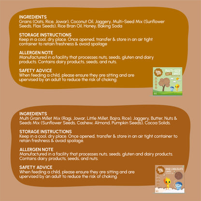 Ragi Choco & Multi-Seed Oats Cookies | Pack of 2 - Yumm Tumz