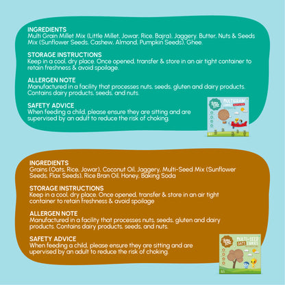 Multigrain Millets and Seeds & Multi-Seed Oats Cookies | Pack of 2 - Yumm Tumz