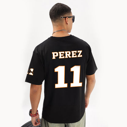 Checo Grand Prix Oversized T-Shirt (Front, Back & Left Sleeve) - Fully Filmy