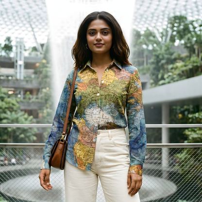 Around the World Women's Linen Shirt - Fully Filmy