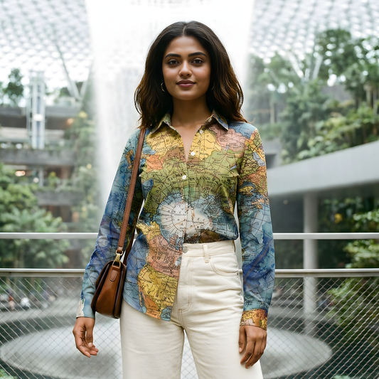 Around the World Women's Linen Shirt - Fully Filmy