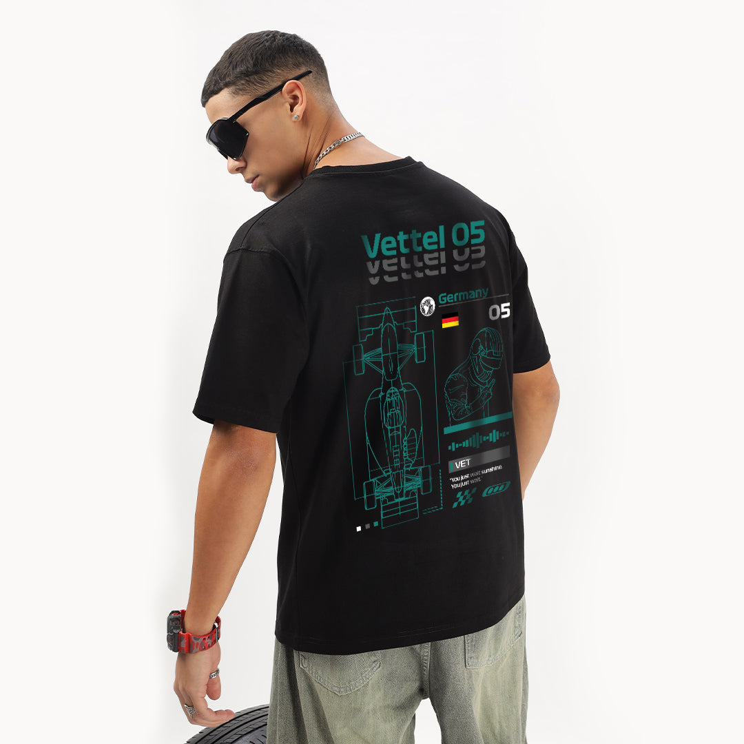 Number 05 | Grand Prix Oversized T-Shirt (Left Pocket & Back) - Fully Filmy