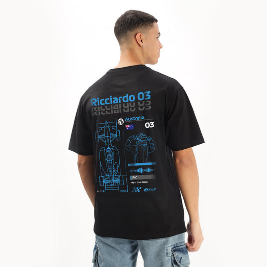 Number 03 | Grand Prix Oversized T-Shirt (Left Pocket & Back) - Fully Filmy