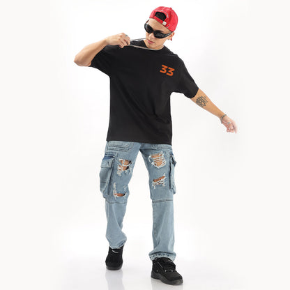 Number 33 | Grand Prix Oversized T-Shirt (Left Pocket & Back) - Fully Filmy